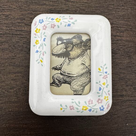 Two Vtg Mini Intercraft Picture Frames Japan Floral Ceramic Easel Back Cottage - Picture 5 of 16